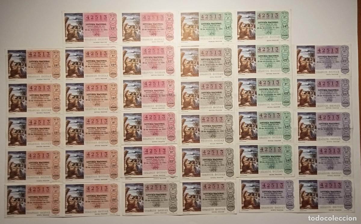 Loter&iacute;a Nacional: 1981 - 5 BILLETES COMPLETOS - LOTER&Iacute;A NACIONAL