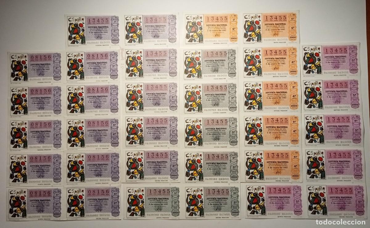 Loter&iacute;a Nacional: 1982 - 5 BILLETES COMPLETOS - LOTER&Iacute;A NACIONAL