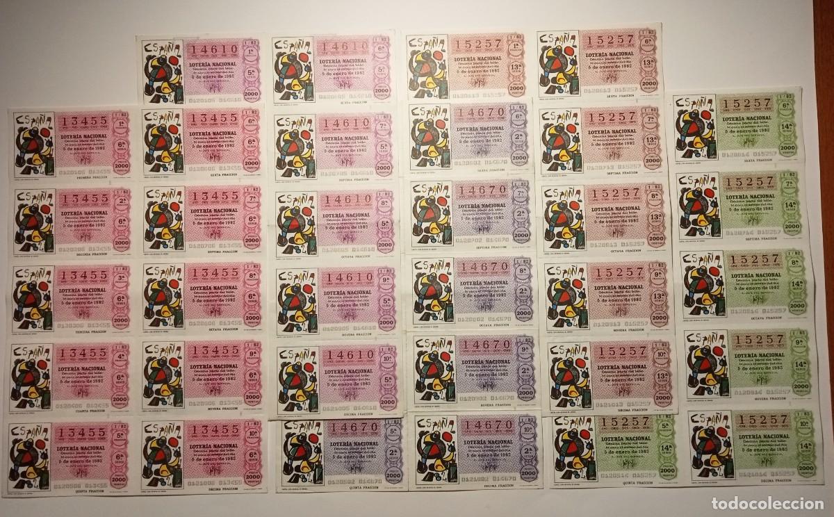 Loter&iacute;a Nacional: 1982 - 5 BILLETES COMPLETOS - LOTER&Iacute;A NACIONAL