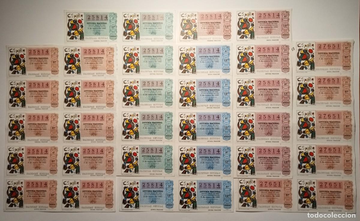 Loter&iacute;a Nacional: 1982 - 5 BILLETES COMPLETOS - LOTER&Iacute;A NACIONAL