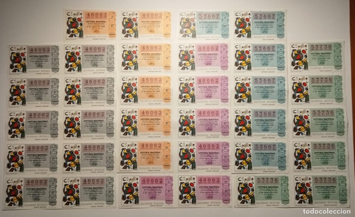 Loter&iacute;a Nacional: 1982 - 5 BILLETES COMPLETOS - LOTER&Iacute;A NACIONAL