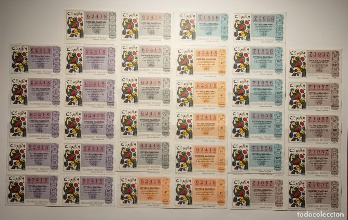 Loter&iacute;a Nacional: 1982 - 5 BILLETES COMPLETOS - LOTER&Iacute;A NACIONAL