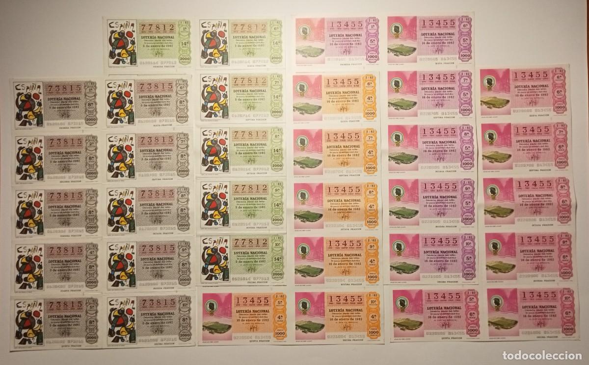 Loter&iacute;a Nacional: 1982 - 5 BILLETES COMPLETOS - LOTER&Iacute;A NACIONAL