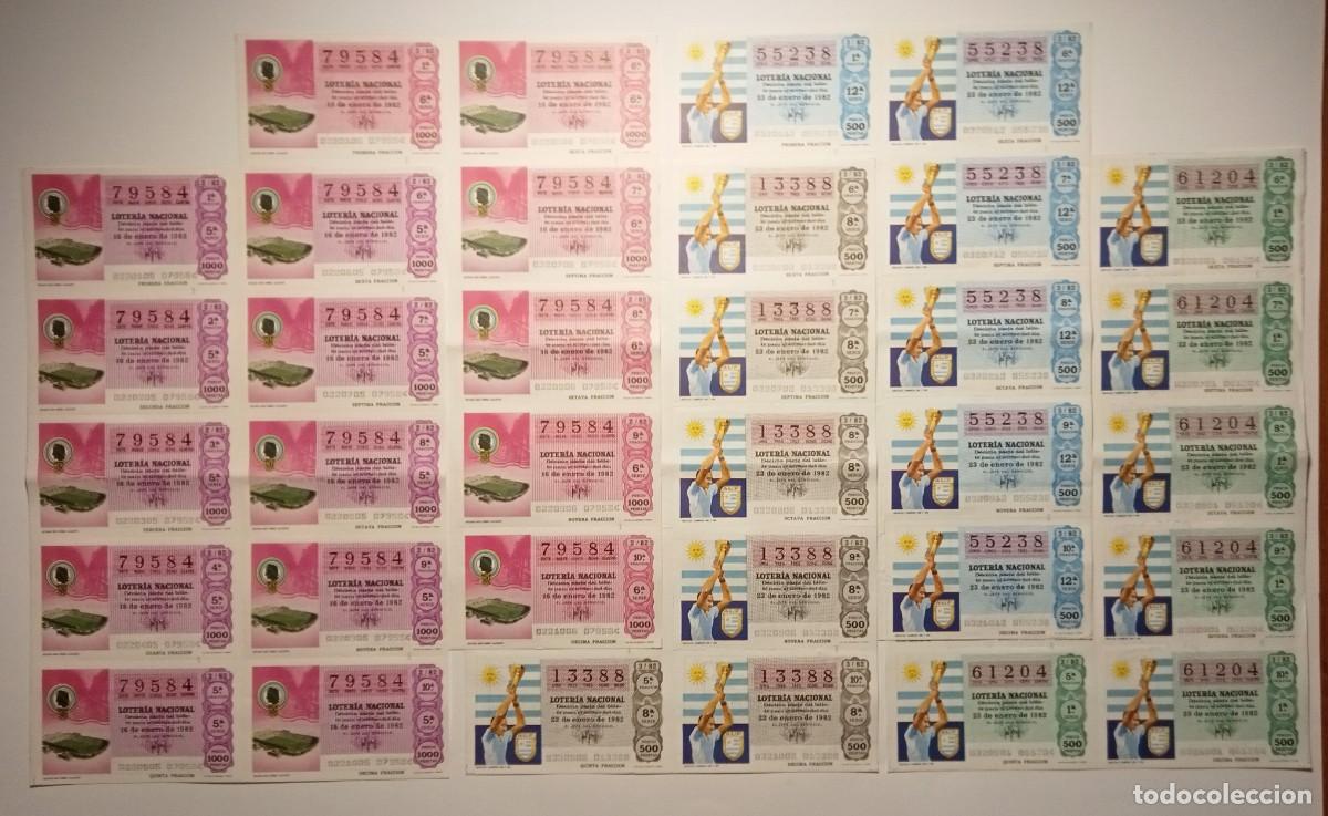 Loter&iacute;a Nacional: 1982 - 5 BILLETES COMPLETOS - LOTER&Iacute;A NACIONAL