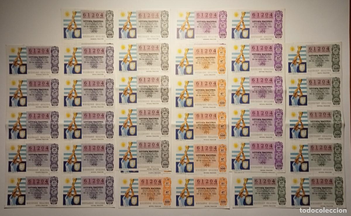 Loter&iacute;a Nacional: 1982 - 5 BILLETES COMPLETOS - LOTER&Iacute;A NACIONAL