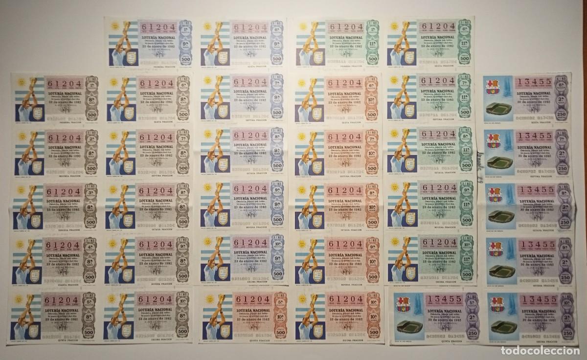 Loter&iacute;a Nacional: 1982 - 5 BILLETES COMPLETOS - LOTER&Iacute;A NACIONAL