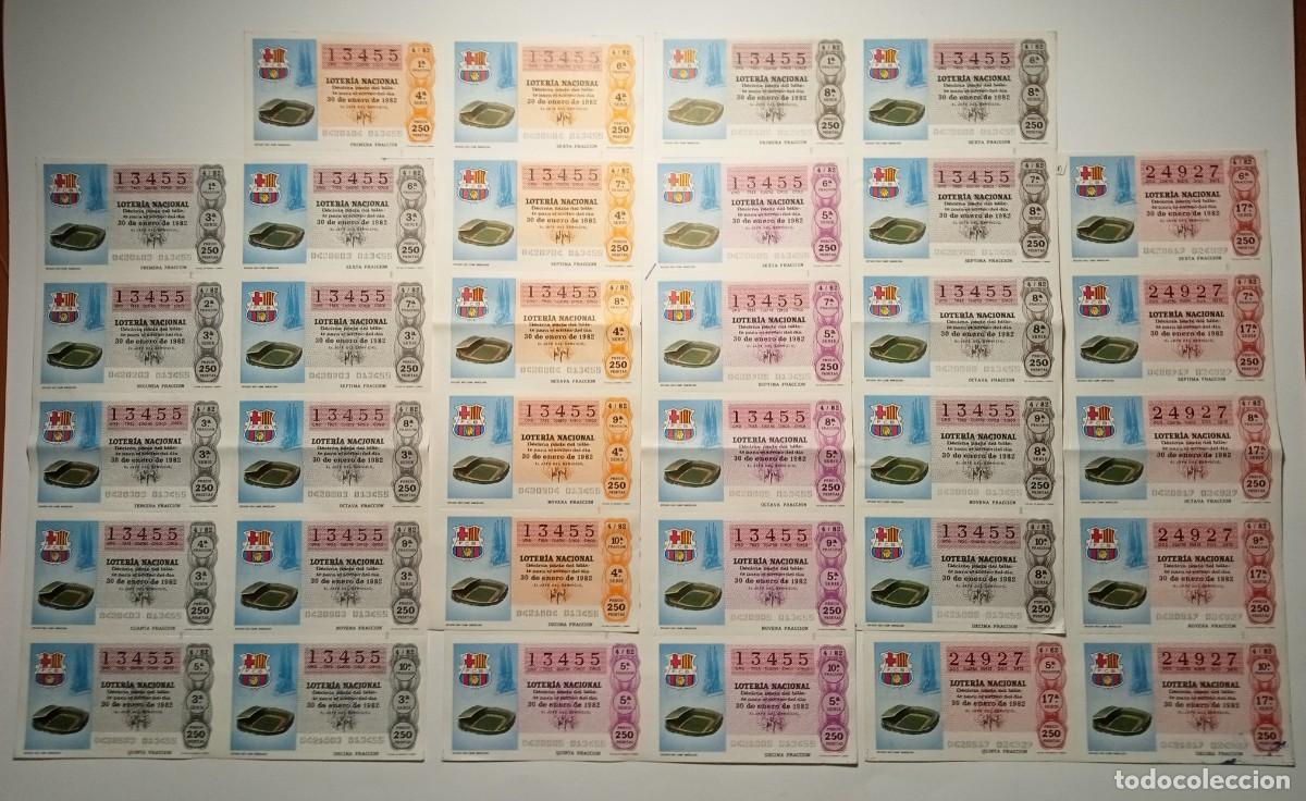 Loter&iacute;a Nacional: 1982 - 5 BILLETES COMPLETOS - LOTER&Iacute;A NACIONAL