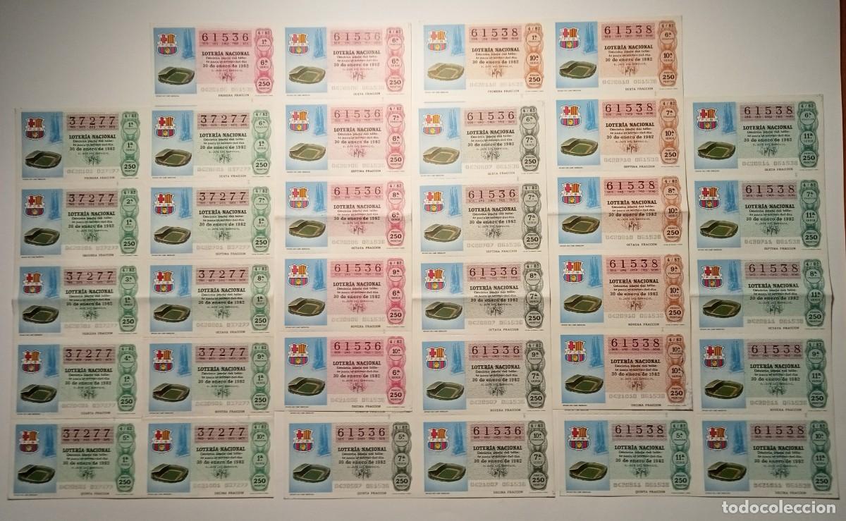 Loter&iacute;a Nacional: 1982 - 5 BILLETES COMPLETOS - LOTER&Iacute;A NACIONAL