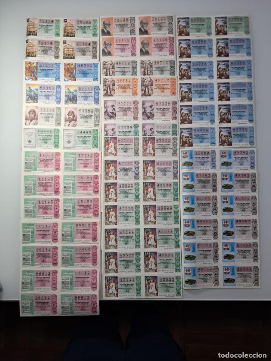Loter&iacute;a Nacional: Lote 23 Billetes Enteros Loter&iacute;a Nacional (1980-1982) - Sorteos Varios, Navidad y Mundial 82