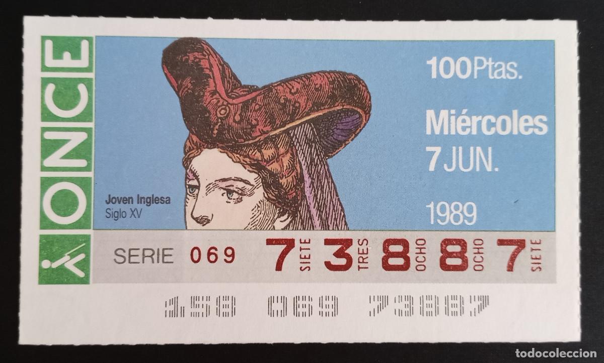 Loter&iacute;a Nacional: CUP&Oacute;N ONCE - 7-JUNIO-1989 - JOVEN INGLESA SIGLO XV