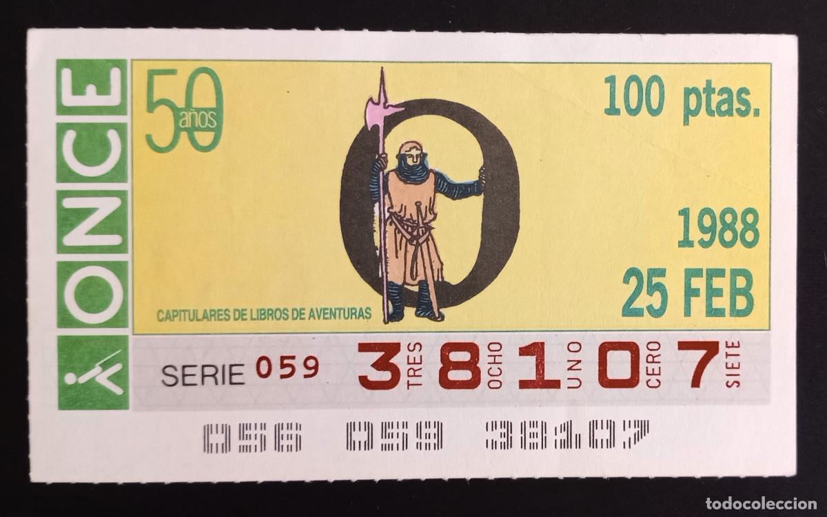 Loter&iacute;a Nacional: CUP&Oacute;N ONCE - 24-FEBRERO-1988 - O, CAPITULARES DE LIBROS DE AVENTURAS