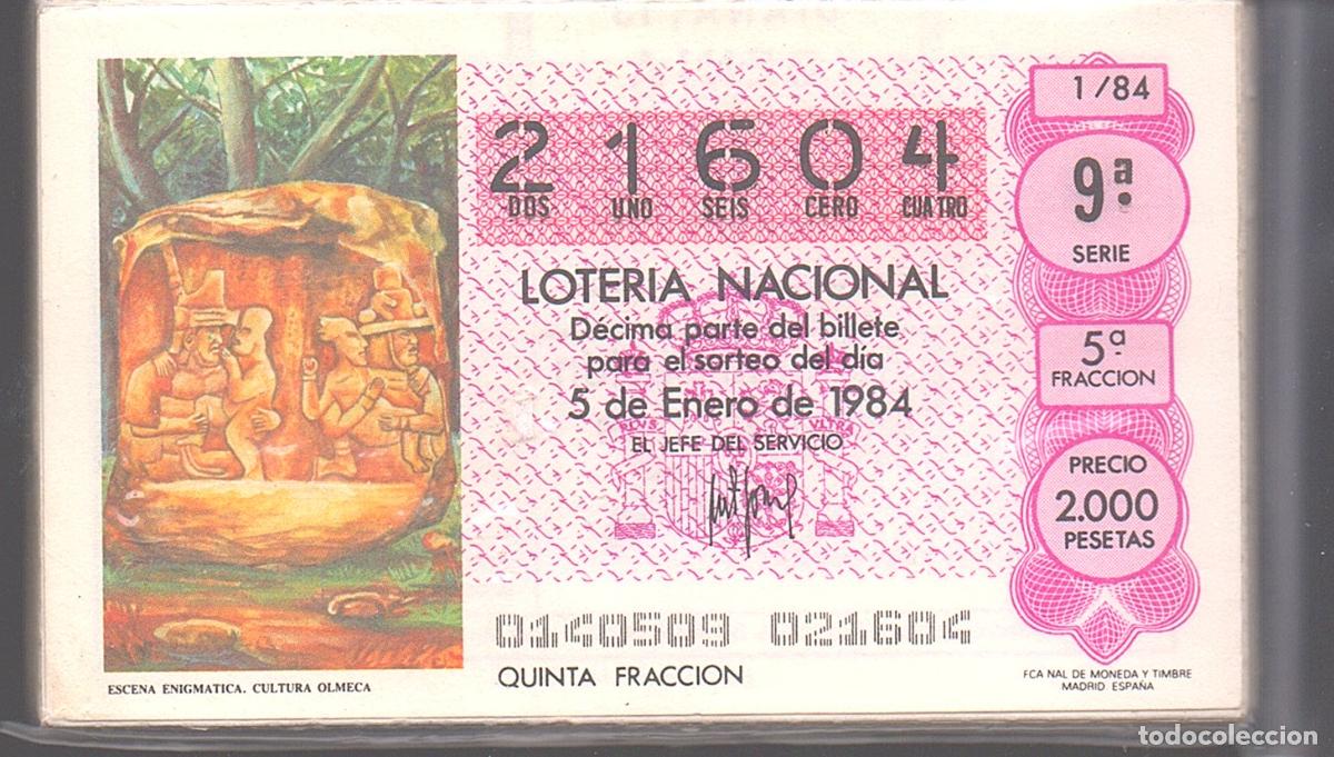 Loter&iacute;a Nacional: LOTER&Iacute;A NACIONAL DEL SABADO - A&Ntilde;O 1984 COMPLETO -