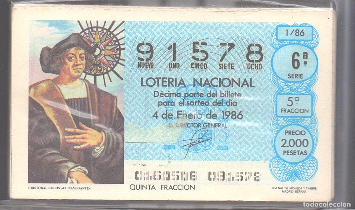 Loter&iacute;a Nacional: LOTER&Iacute;A NACIONAL DEL SABADO - A&Ntilde;O 1986 COMPLETO -
