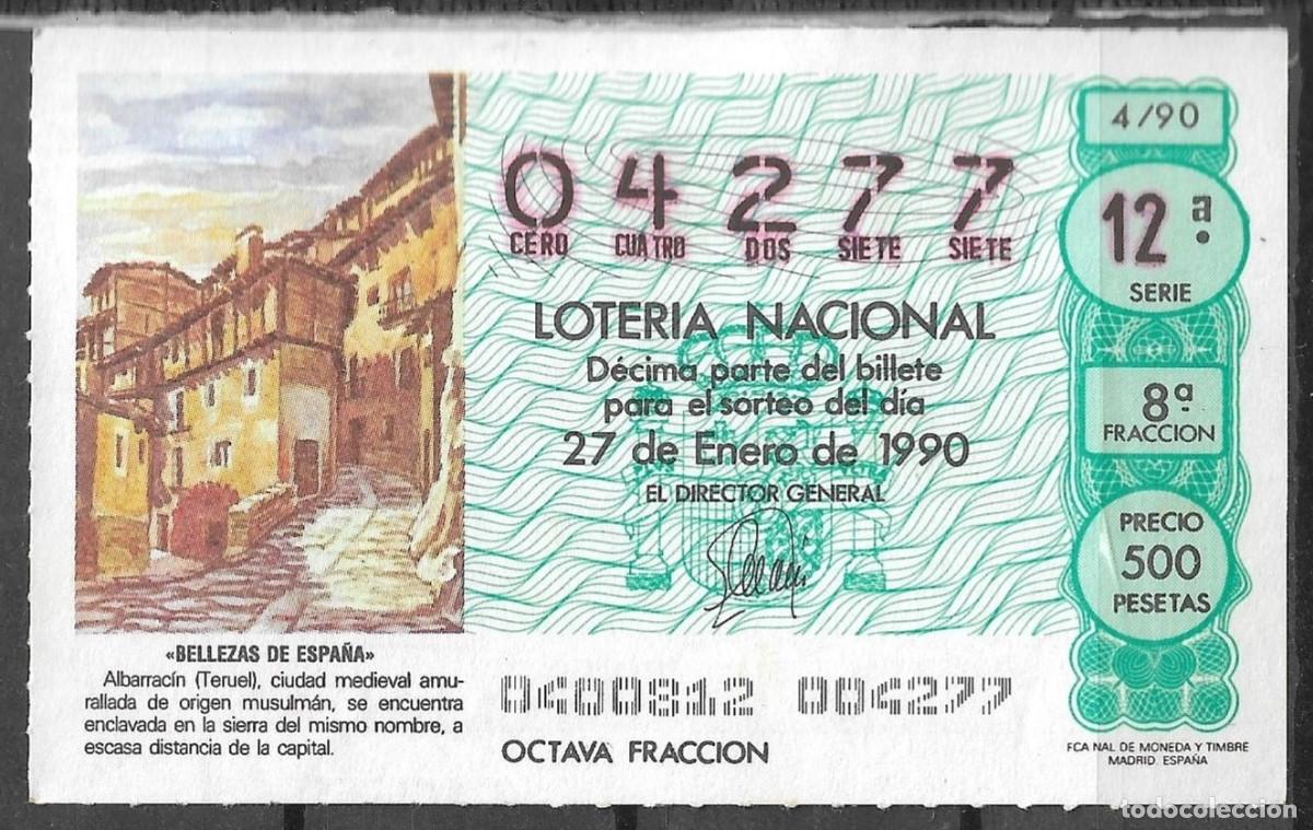 Loter&iacute;a Nacional: LOTERIA NACIONAL,27/01/1990.