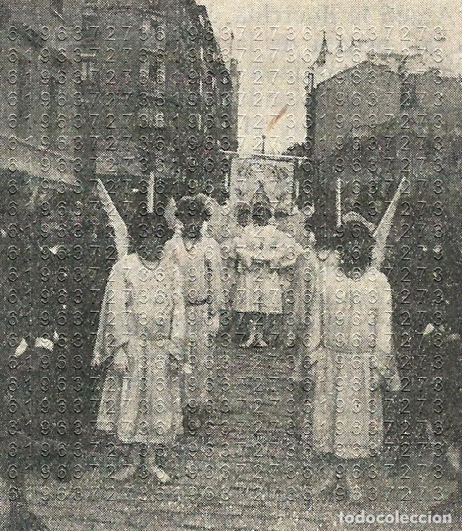 Loter&iacute;a Nacional: MADRID PROCESION DE LA MILAGROSA 6X5 CLIPPING MUY ANTIGUO F03