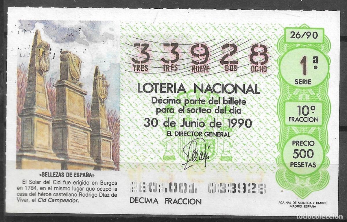 Loter&iacute;a Nacional: LOTERIA NACIONAL,30/06/1990.