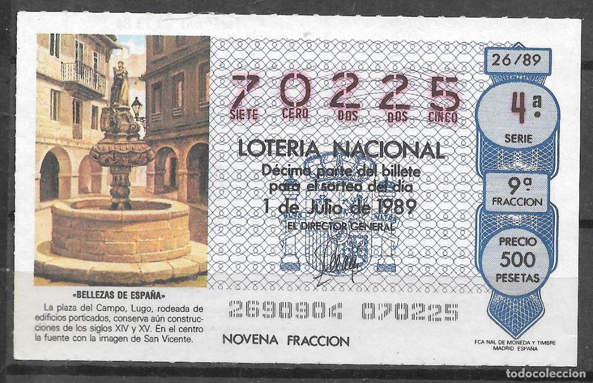 Loter&iacute;a Nacional: LOTERIA NACIONAL,01/07/1989.