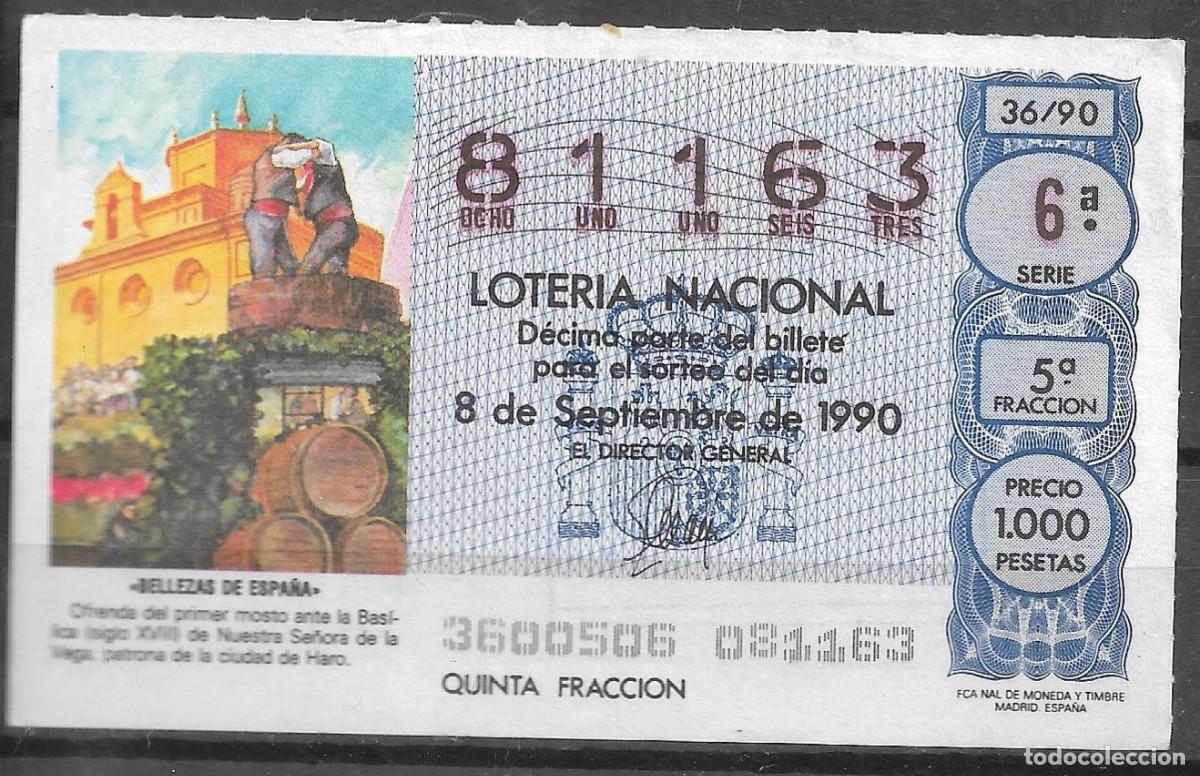 Loter&iacute;a Nacional: LOTERIA NACIONAL,08/09/1990.