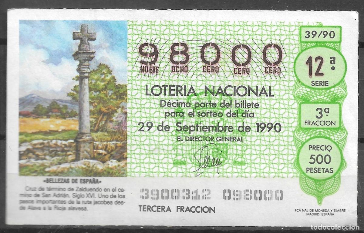 Loter&iacute;a Nacional: LOTERIA NACIONAL,29/09/1990.
