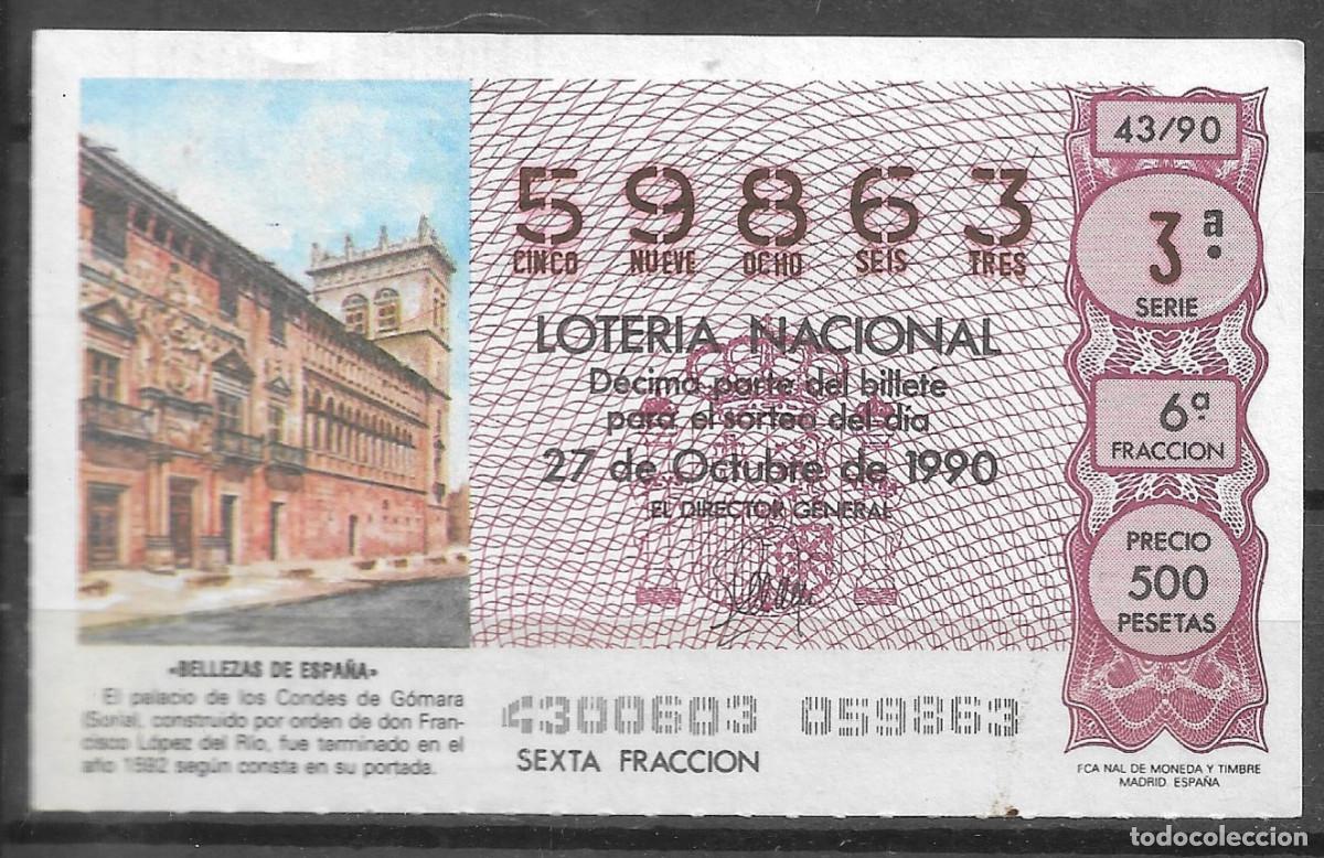 Loter&iacute;a Nacional: LOTERIA NACIONAL,27/10/1990.