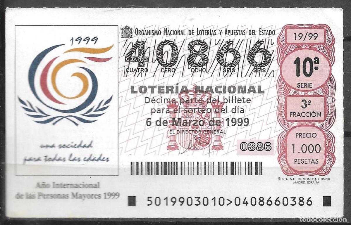 Lotteria Nationale Spagnola: LOTERIA NACIONAL,06/03/1999.