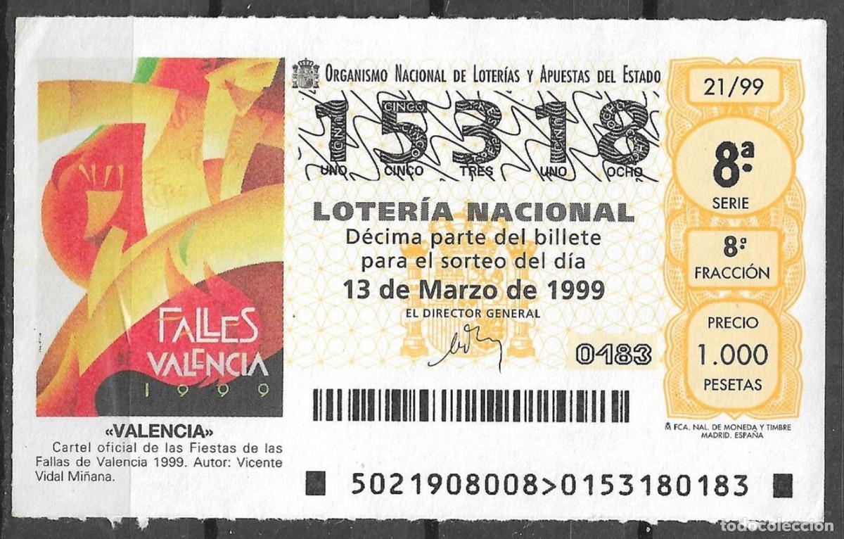 Lotteria Nationale Spagnola: LOTERIA NACIONAL,13/03/1999.