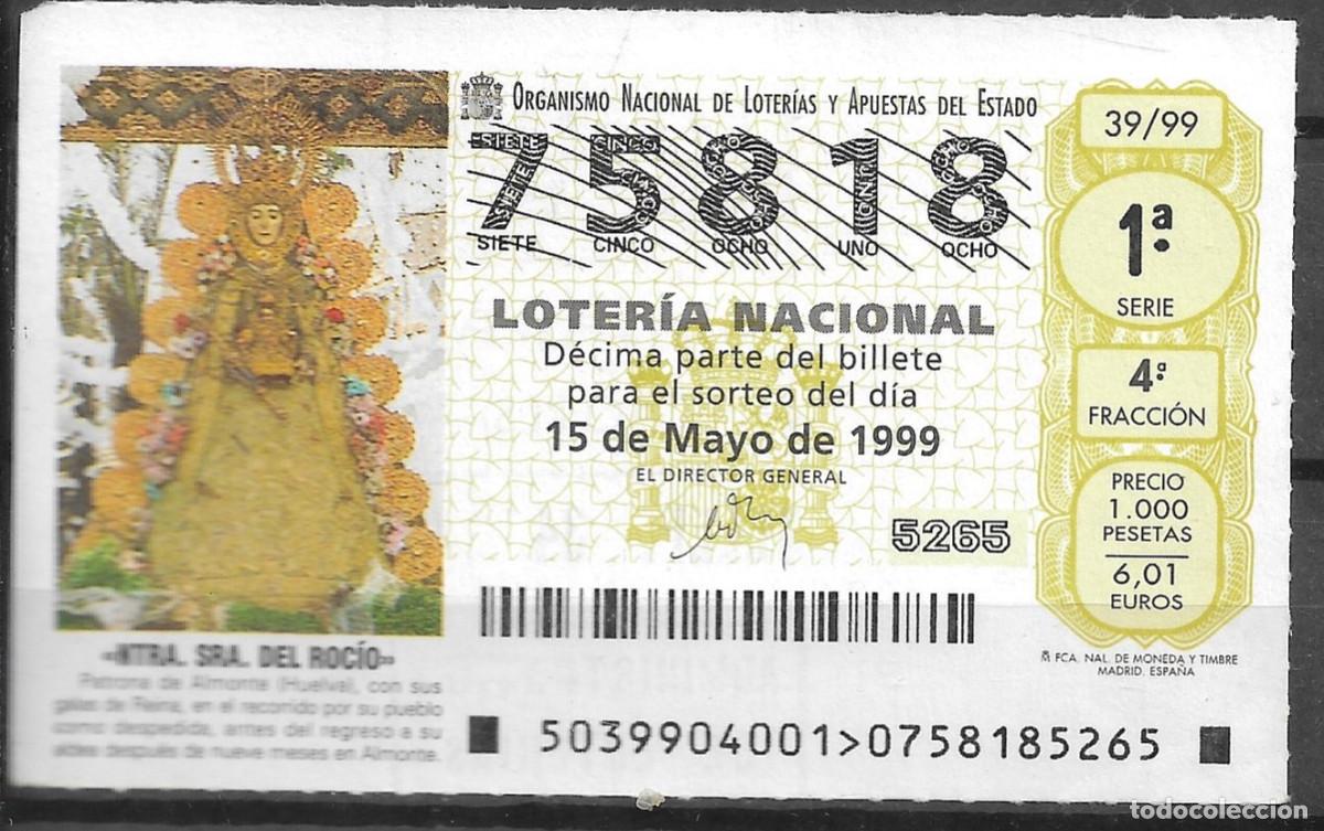 Lotteria Nationale Spagnola: LOTERIA NACIONAL,15/05/1999.