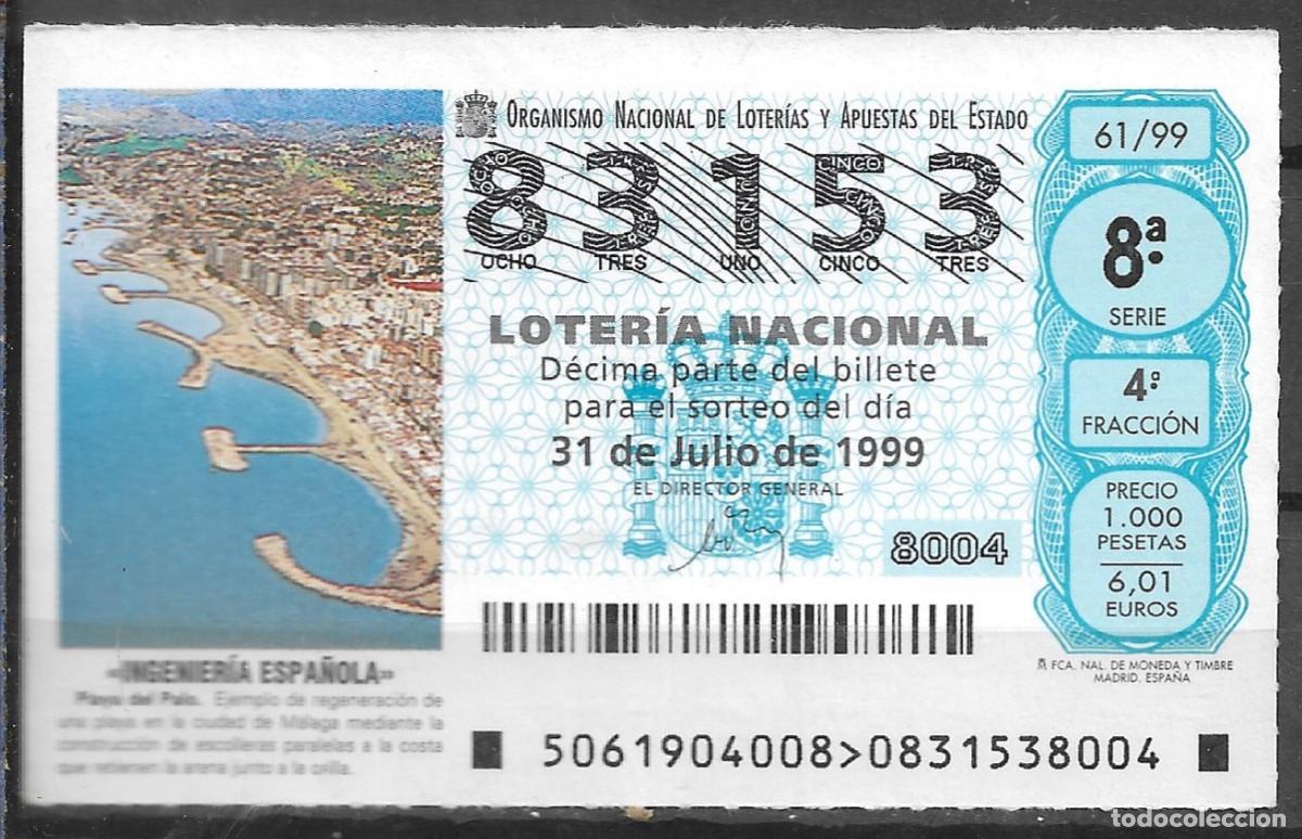 National Spanish Lottery: LOTERIA NACIONAL,31/07/1999.
