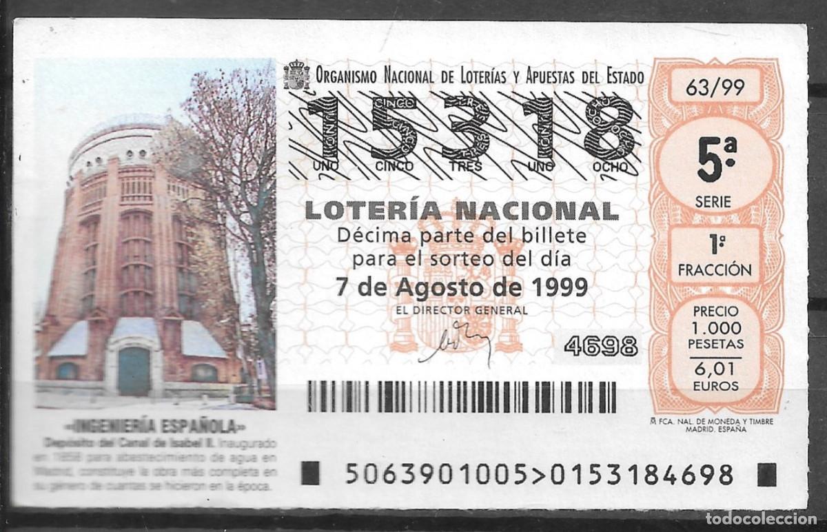 National Spanish Lottery: LOTERIA NACIONAL,07/08/1999.