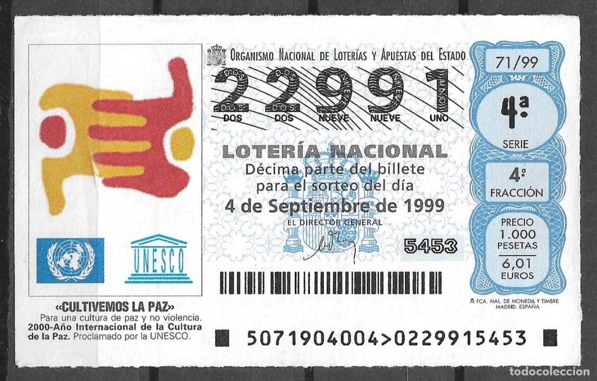 Loter&iacute;a Nacional: LOTERIA NACIONAL,04/09/1999.