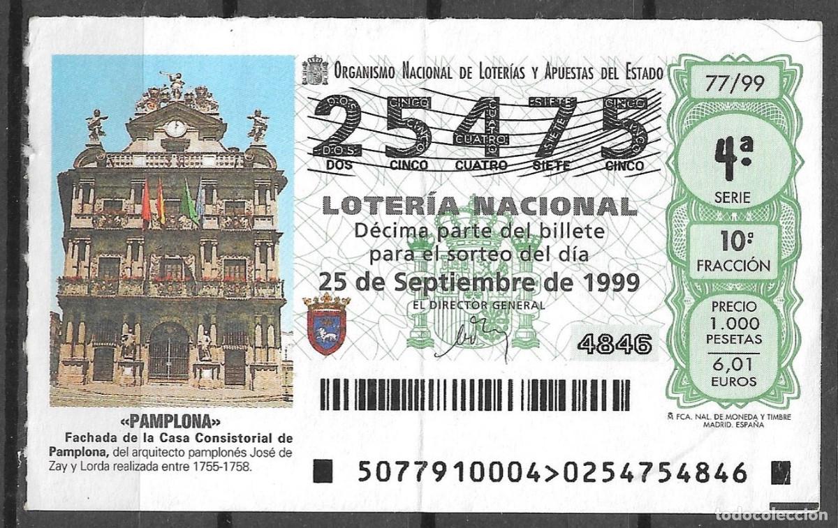 Loter&iacute;a Nacional: LOTERIA NACIONAL,25/09/1999.