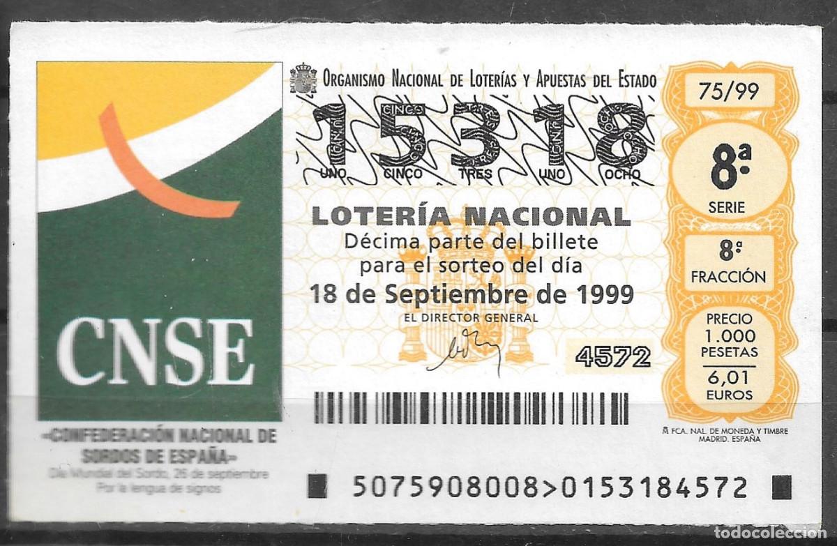 Loter&iacute;a Nacional: LOTERIA NACIONAL,18/09/1999.