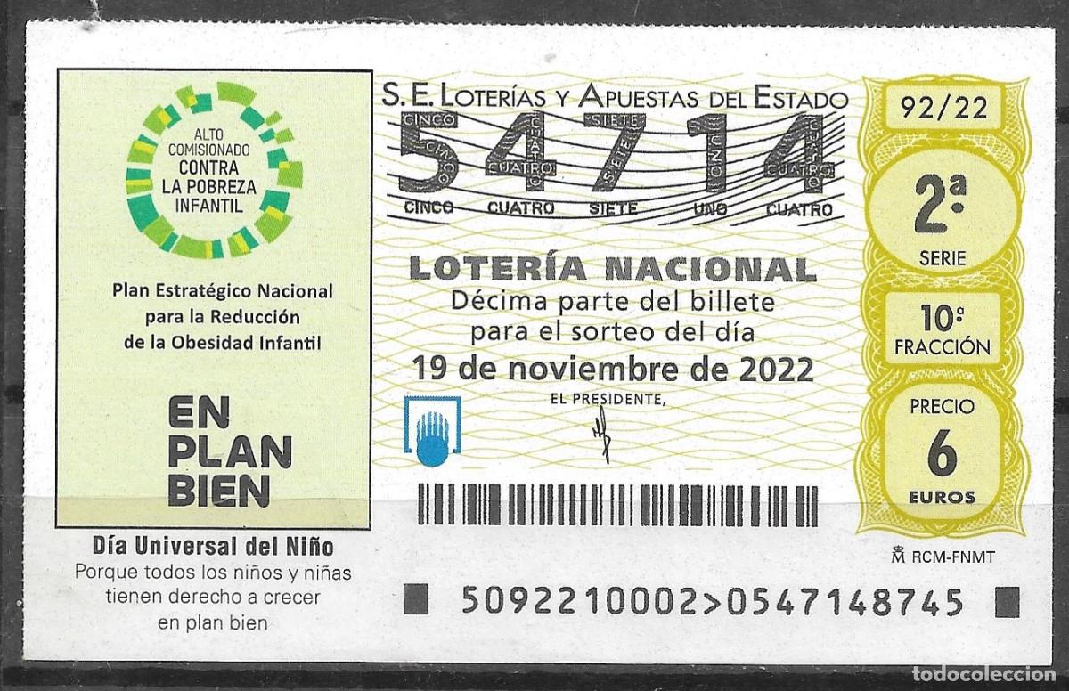 Loter&iacute;a Nacional: LOTERIA NACIONAL,19/11/2022.