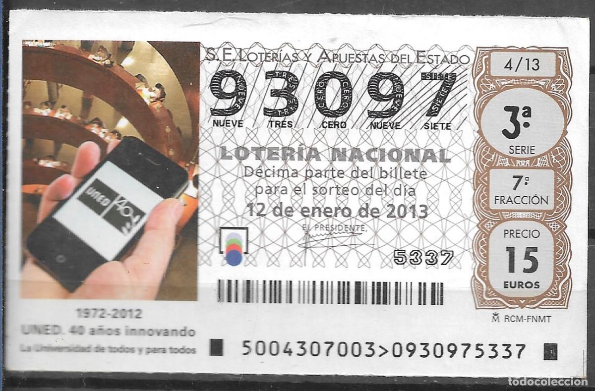Loter&iacute;a Nacional: LOTERIA NACIONAL,12/01/2013.