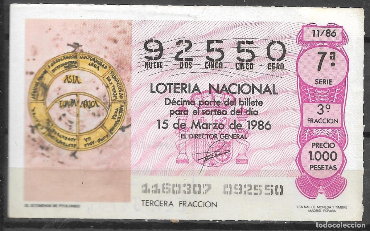 Loter&iacute;a Nacional: LOTERIA NACIONAL,25/04/1986.
