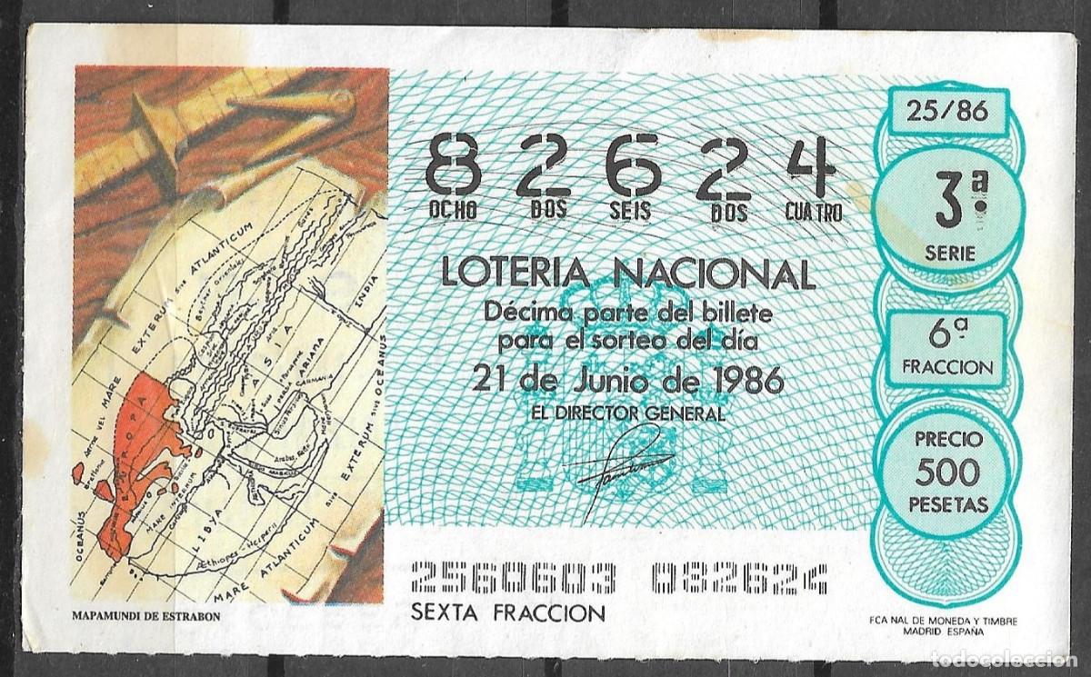 Loter&iacute;a Nacional: LOTERIA NACIONAL,21/06/1986.
