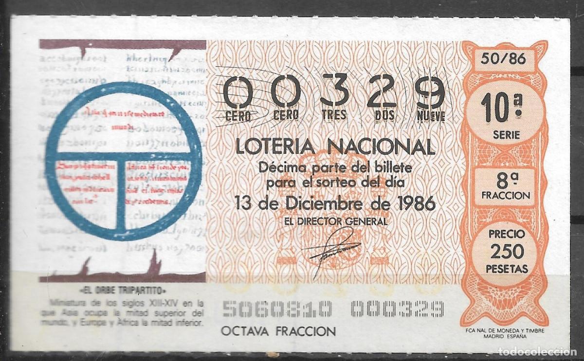 Loter&iacute;a Nacional: LOTERIA NACIONAL,13/12/1986.