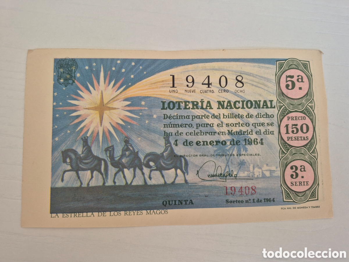 Loter&iacute;a Nacional: LOTERIA NACIONAL SORTEO 1 DE 1964