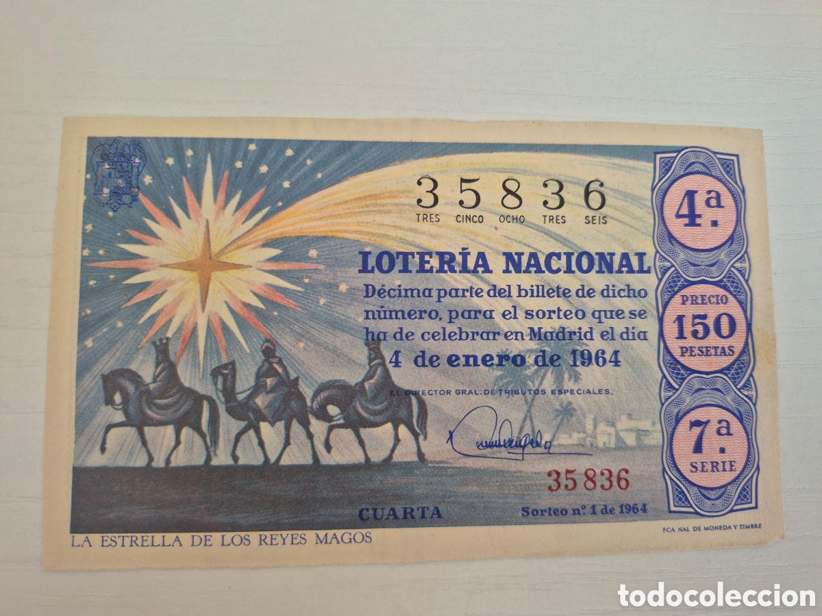 Loter&iacute;a Nacional: LOTERIA NACIONAL SORTEO 1 DE 1964