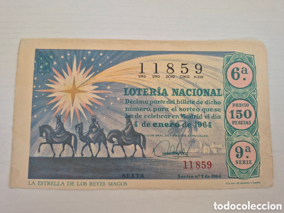 Loter&iacute;a Nacional: LOTERIA NACIONAL SORTEO 1 DE 1964