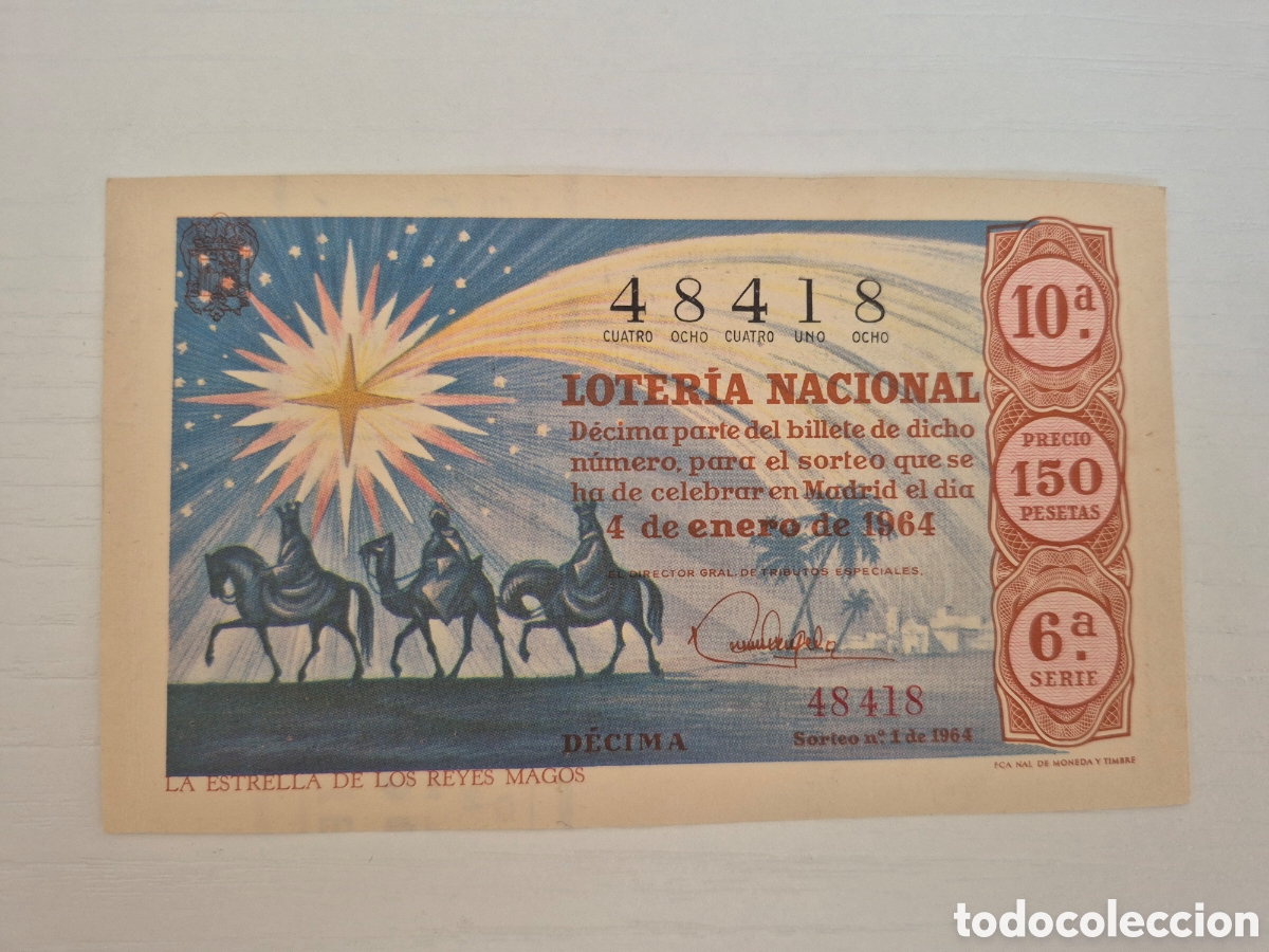 Loter&iacute;a Nacional: LOTERIA NACIONAL SORTEO 1 DE 1964