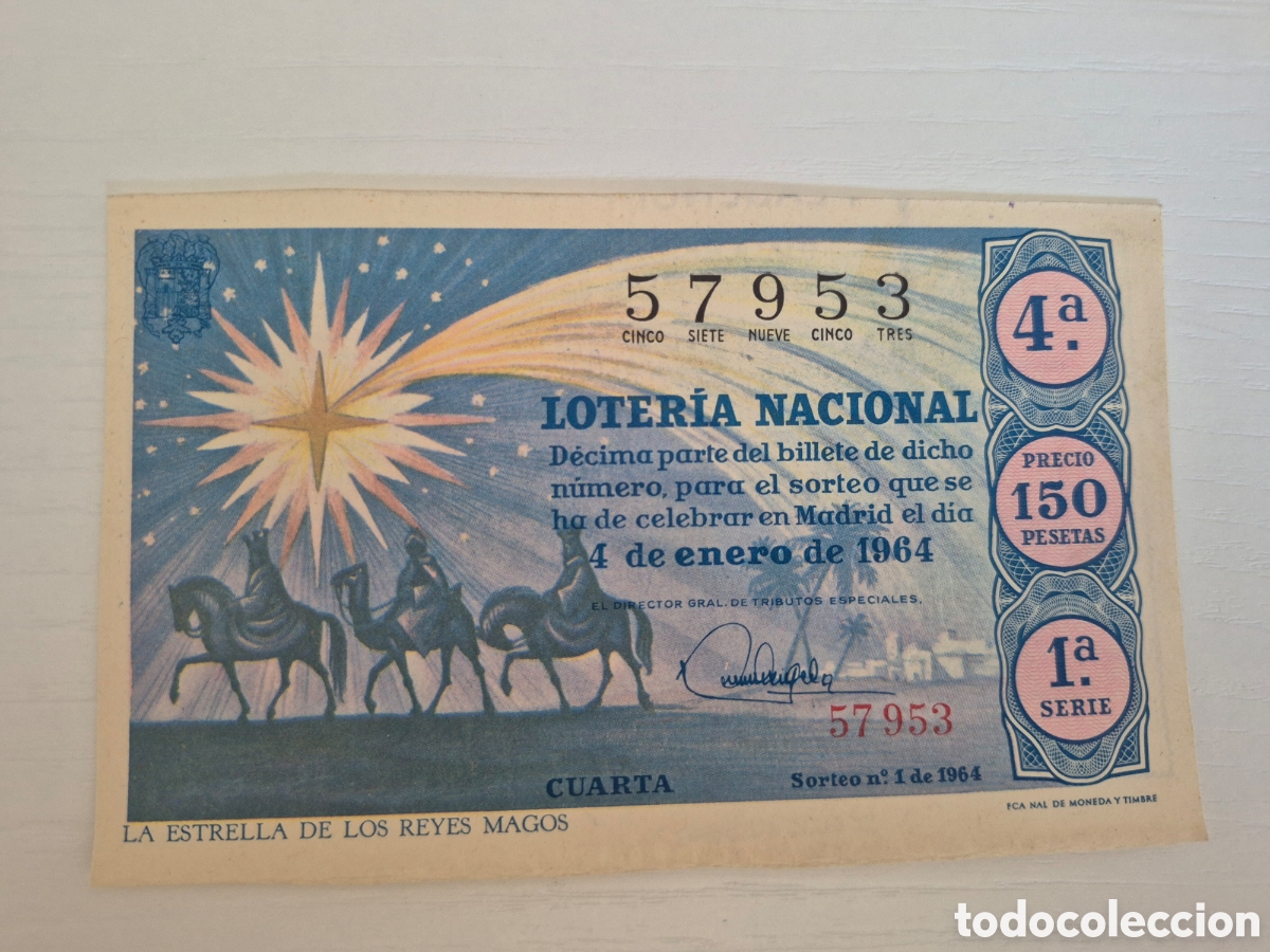 Loter&iacute;a Nacional: LOTERIA NACIONAL SORTEO 1 DE 1964