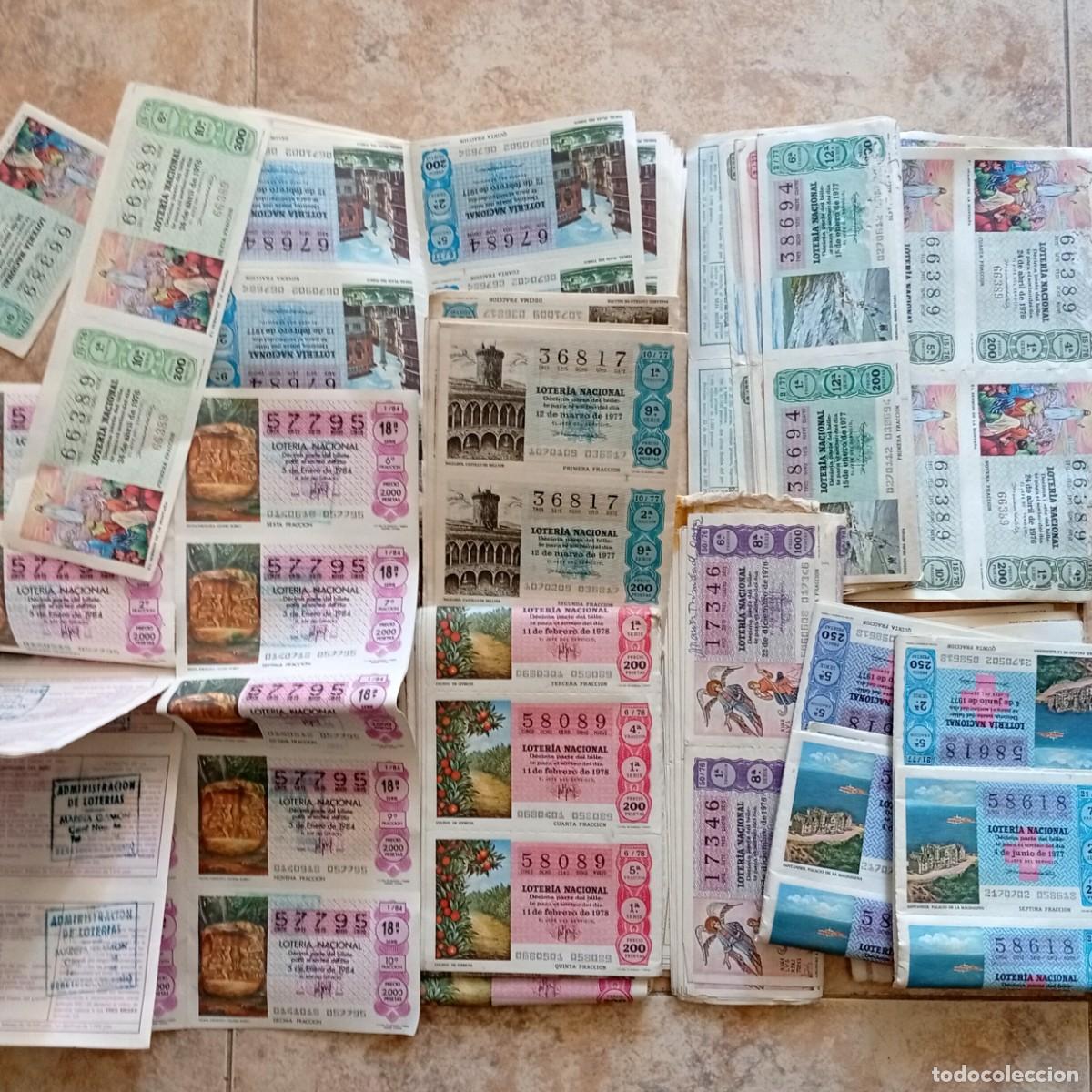 Loter&iacute;a Nacional: GRAN LOTE DE CUPONES DE LOTERIA NACIONAL ANTIGUOS - A&Ntilde;OS 70 Y 80