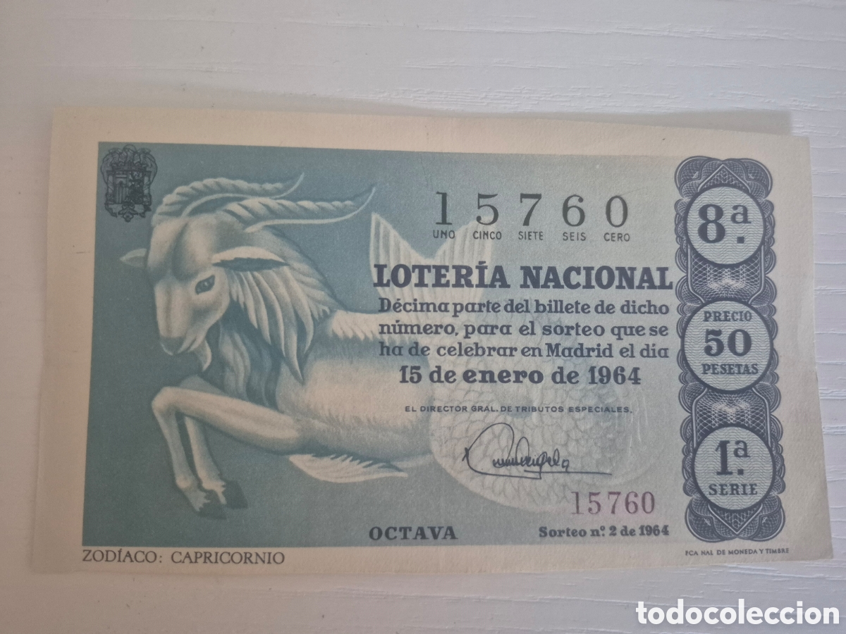 Loter&iacute;a Nacional: LOTERIA NACIONAL SORTEO 2 DE 1964 PERFECTO ESTADO