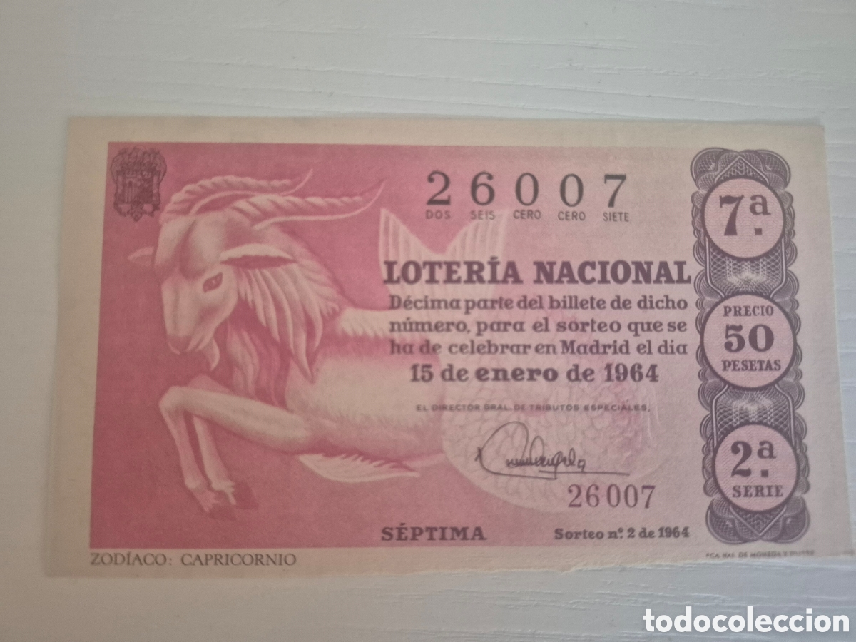 Loter&iacute;a Nacional: LOTERIA NACIONAL SORTEO 2 DE 1964 PERFECTO ESTADO