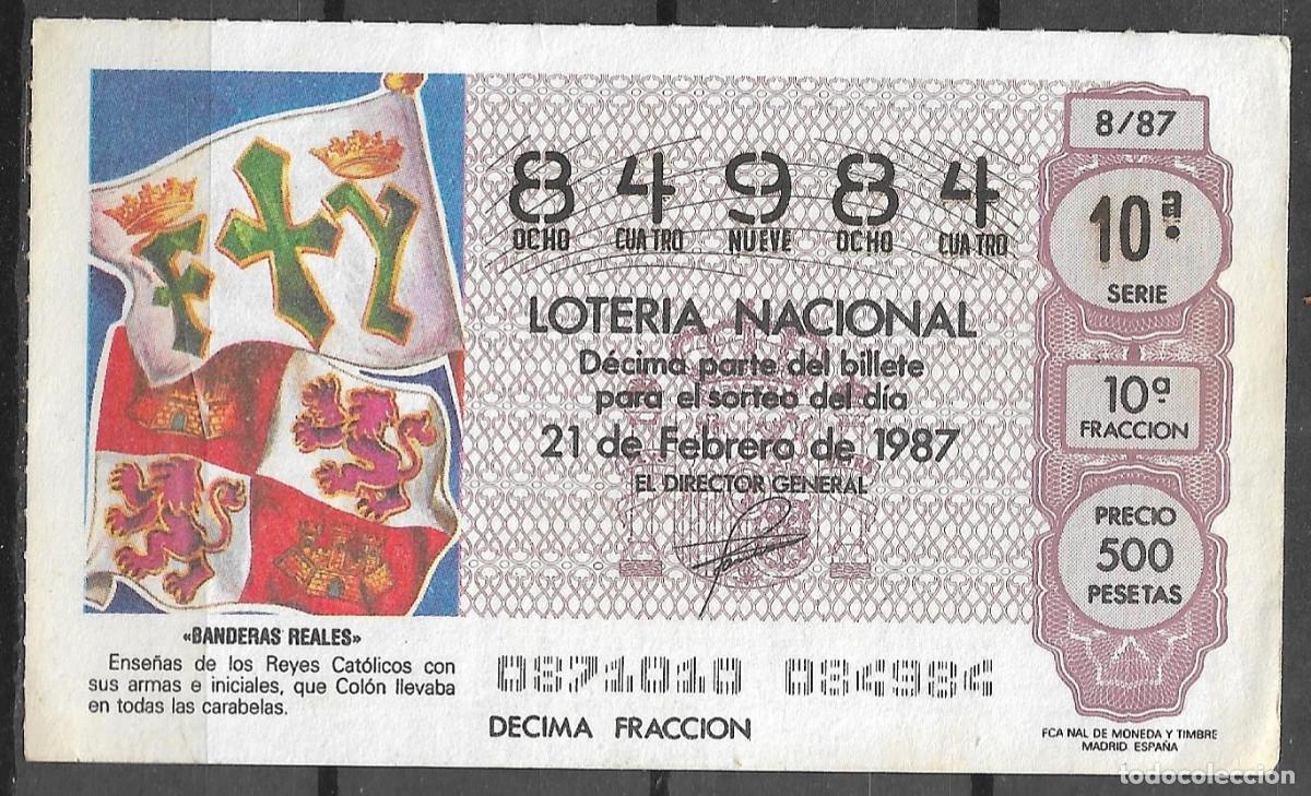 Loter&iacute;a Nacional: LOTERIA NACIONAL,21/02/1987.