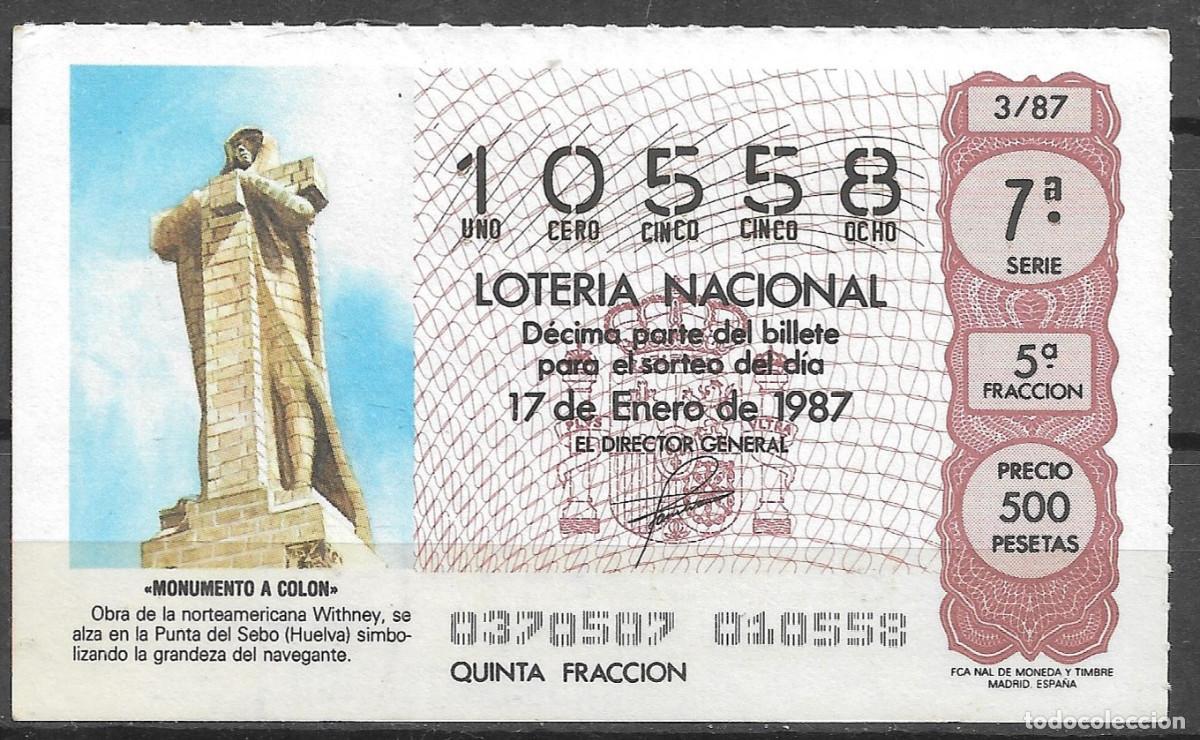 Loter&iacute;a Nacional: LOTERIA NACIONAL,17/01/1987.