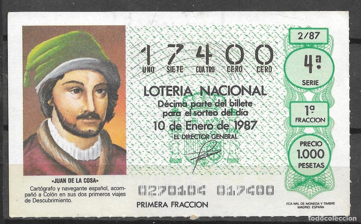 Loter&iacute;a Nacional: LOTERIA NACIONAL,10/01/1987.