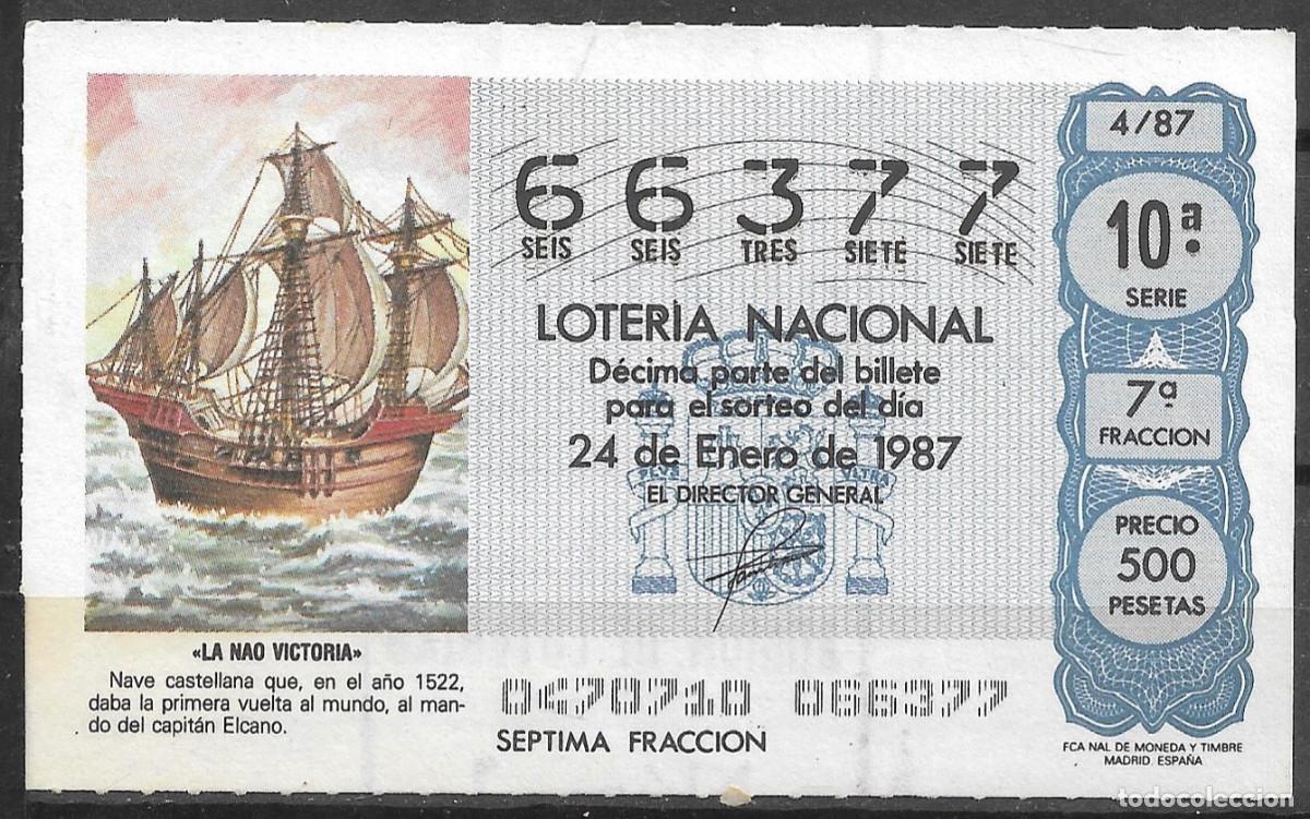 Loter&iacute;a Nacional: LOTERIA NACIONAL,24/01/1987.