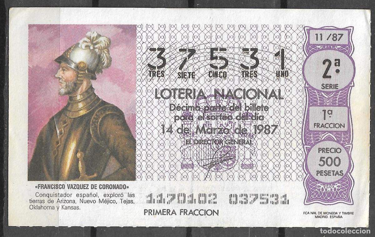 Loter&iacute;a Nacional: LOTERIA NACIONAL,14/03/1987.